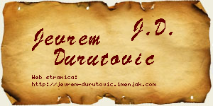 Jevrem Durutović vizit kartica